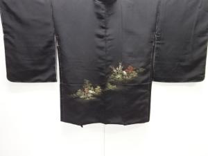 未使用品　家屋風景模様織り出し漆絵羽織